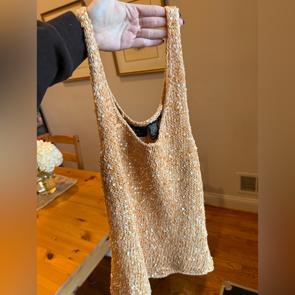 Vintage yellow/gold sequin tank!